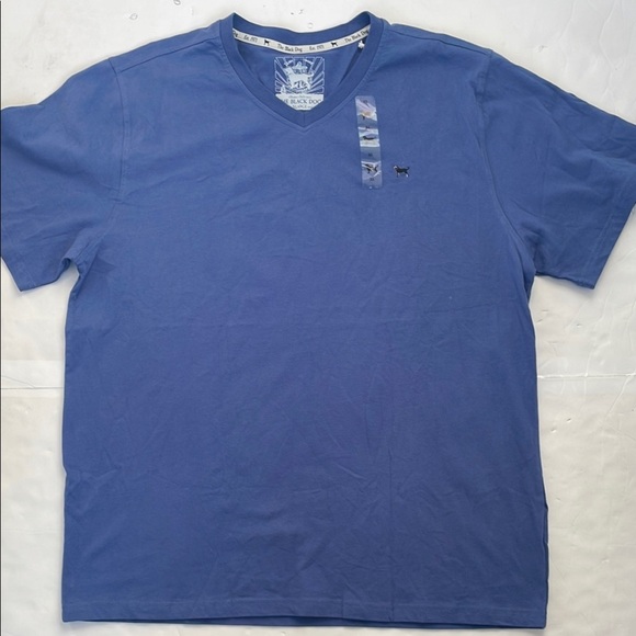 The Black Dog Men’s Classic Blue Short Sleeve V- Neck Tee XL - Picture 1 of 13